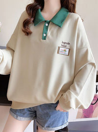 Hyacinth Contrast Collar Sweatshirt- Multiple Colors!