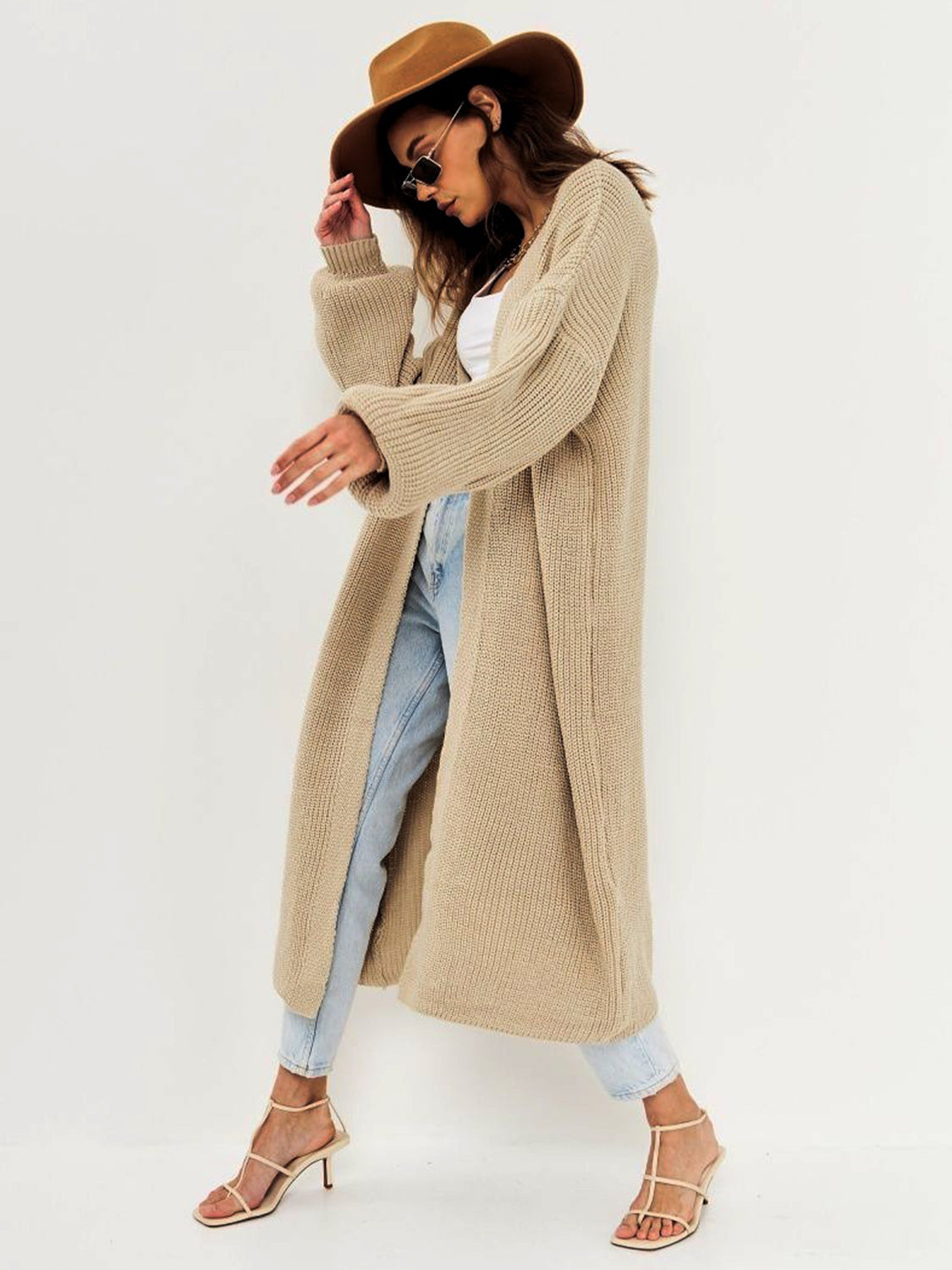 Esme Open Front Long Sleeve Longline Cardigan-Multiple Color Options