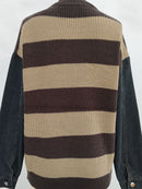 Cara Striped Denim Sleeve Sweater