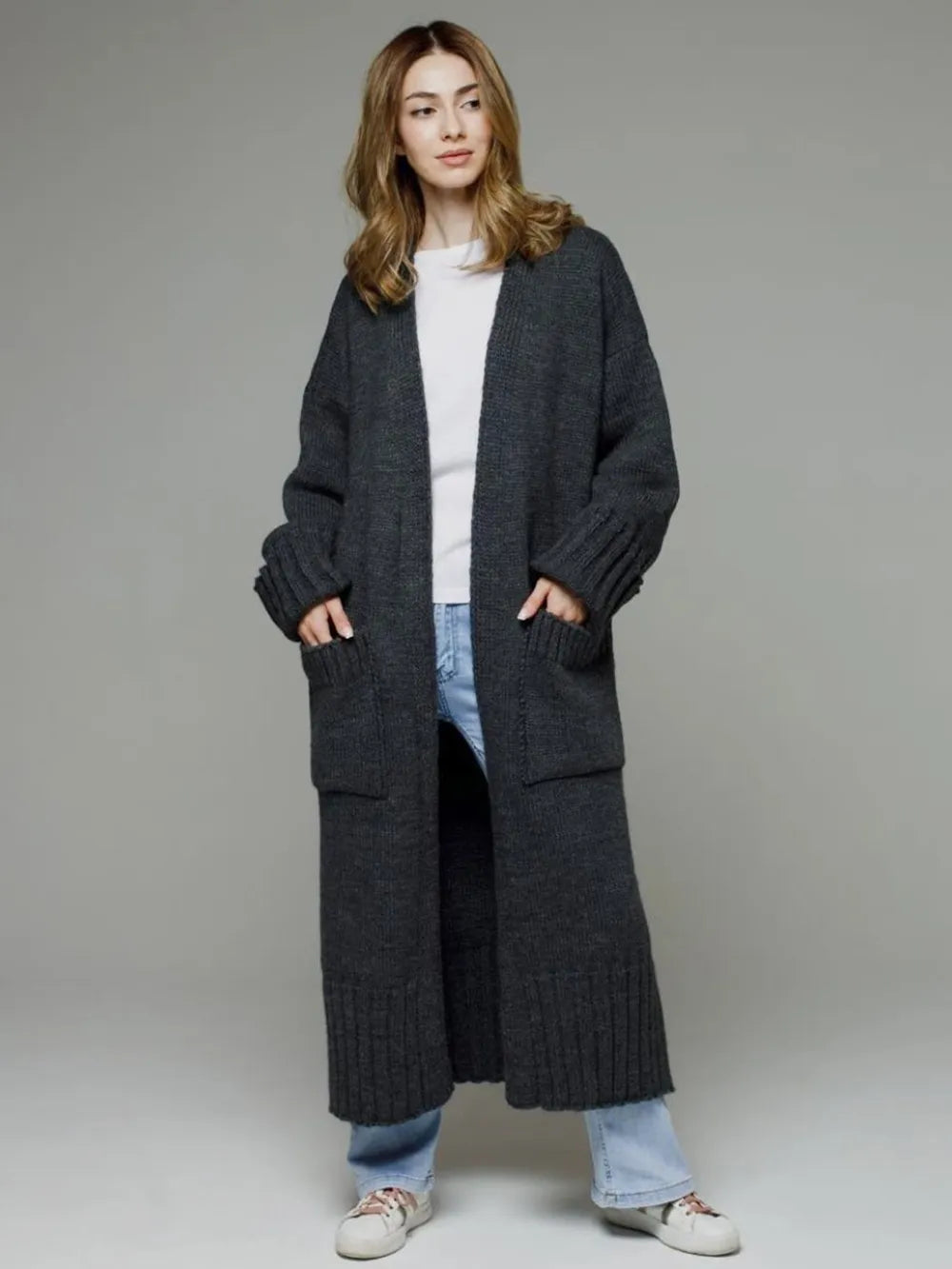 Percy Open Front Dropped Shoulder Cardigan-Multiple Colors