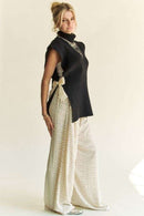 Winnie Side Split Turtleneck Sleeveless Knit Top
