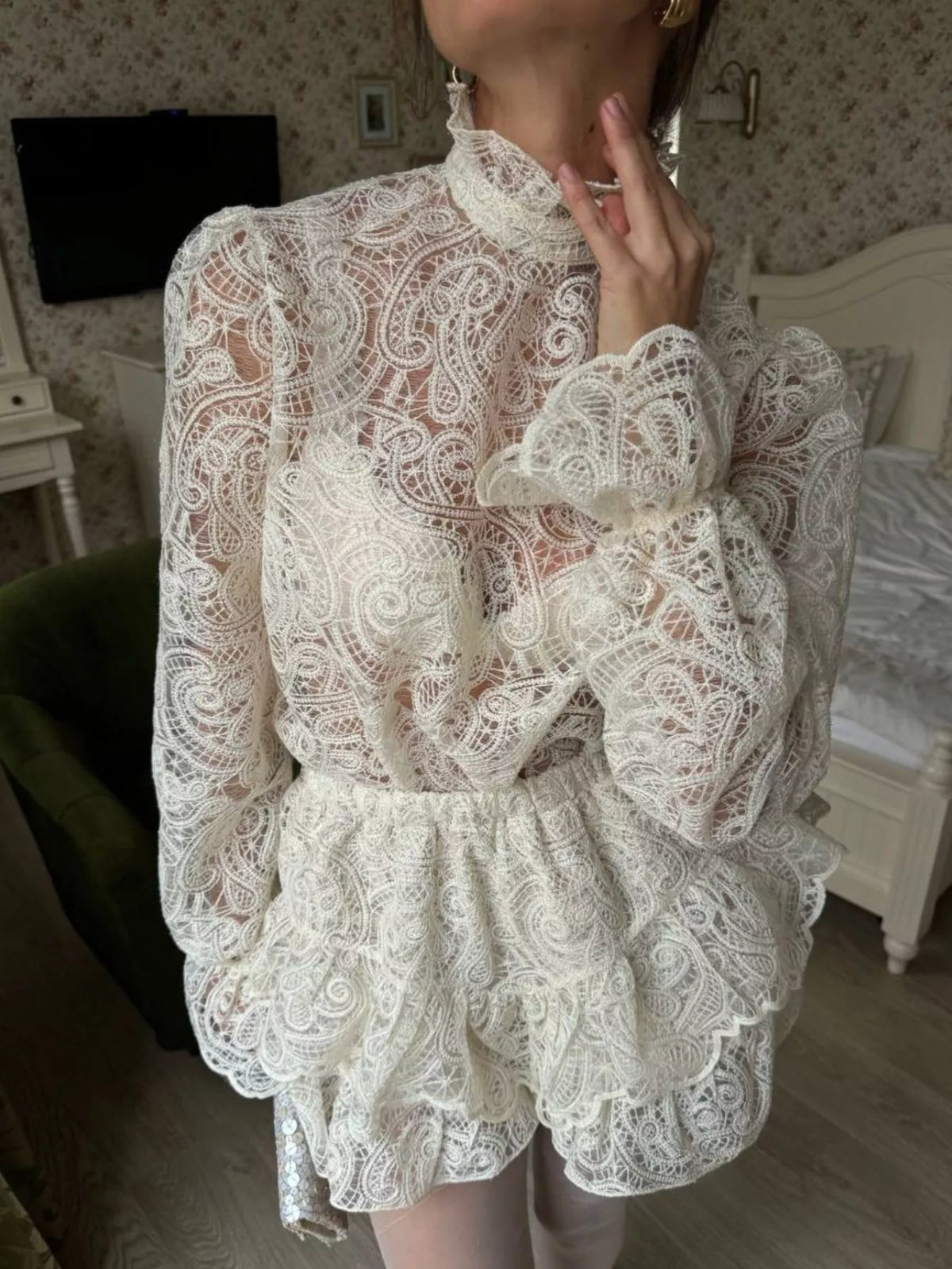 Jules Lace Top and Skirt Set-Multiple Colors!
