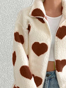 Sparrow Heart Zip Up Furry Jacket-Multiple Color Options
